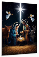 - Quadro Arte Sacra - Natività - Presepe - Addobbi Natalizi - 30X40 Cm