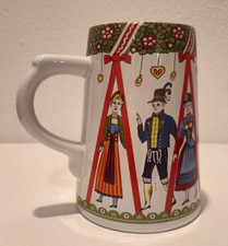 BOCCALE BIRRA CERAMICA - COSTUMI FOLK BAVARIA - OKTOBERFEST