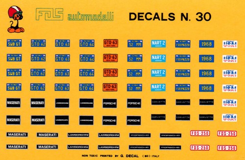 Decals targhe americane - 1/43,