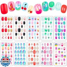 240 Pieces Fake Nails for Kids