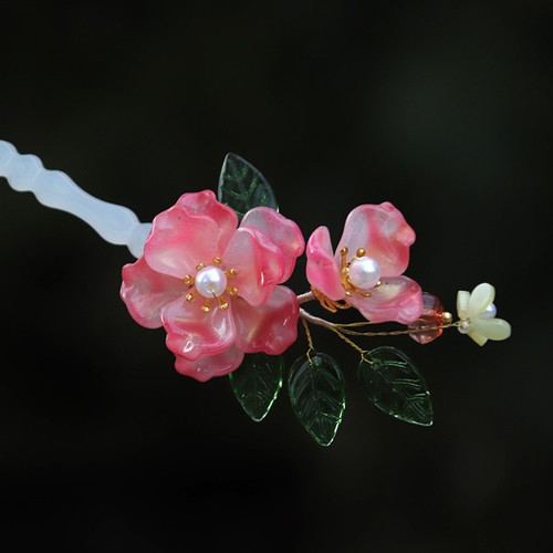 Forcina per capelli nappa rosa