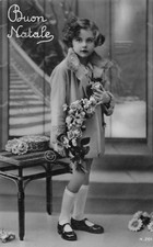Merry Christmas postcard girl