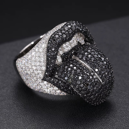 Anello moissanite leccata - moissanite,