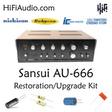 Sansui AU-666 ricostruzione restauro recap upgrade kit riparazione filtro condensatore