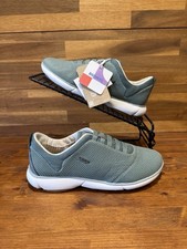 Geox Scarpe da Ginnastica Nebula Verde Chiaro Slip On Tessuto + Maglia Taglia UK 2,5 EU 35 Boxate