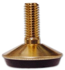 Piedino Piedini per Mobili Ottone Filettato Base Gomma Antiscivolo Varie Misure