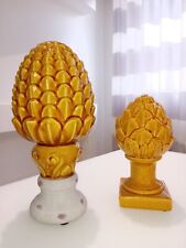 Coppia Di Pigne Ceramica Smaltata