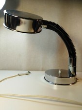 Lampada Da Tavolo, Cromo, Tubo Flessibile,stile  Targetti  Anni 70 Originale 