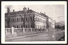 Cilli, lotto di strada con grande edificio, cartolina 