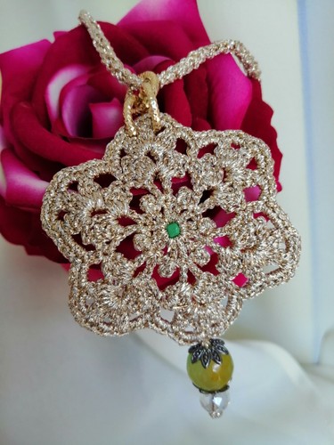 Collana uncinetto donna color