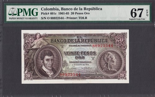 Colombia pesos oro - oro, 1965