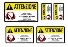 kit 5 Adesivi Stickers tette AIR BAG ATTENZIONE WARNING MOTO BIKE 