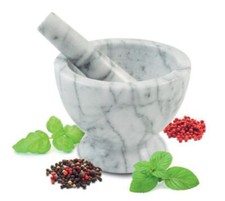 MORTAIO E PESTELLO IN MARMO