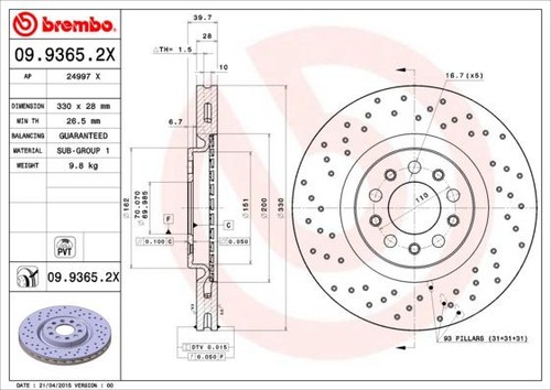 Coppia dischi freno - coppia, brembo