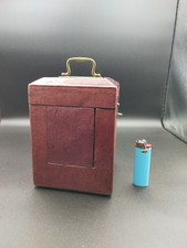 Grande scatola in pelle Orologio da viaggio Officier Cappuccina Epoca