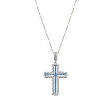 Collana Donna AMEN CLCRVBBLZ Argento 925% Croce Swaroski