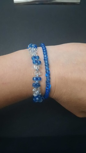 Coppia bracciali vetro - bracciali, blu