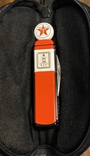 Coltello da collezione Franklin Texaco benzina rosso come nuovo con custodia imbottita