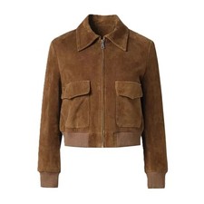 Bomber donna marrone pelle