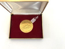 Moneta Medaglia Oro Vintage Jelenko-Pennwalt Prodotti Salute Dentale Dedica 1980