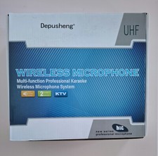 MICROFONI WIRELESS PROFESSIONALI -DEPUSHENG- UHF In Metallo DISPLAY SENZA FILI 
