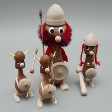 4x Holz-Wikinger NOS Scatola