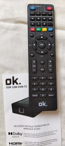 Telecomando per decoder - telecomando, ok