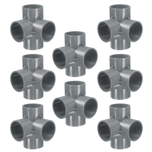 8pcs raccordi pvc 4 vie - pvc, 1-1/2"