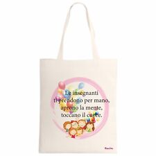 borsa ecru scritta insegnante