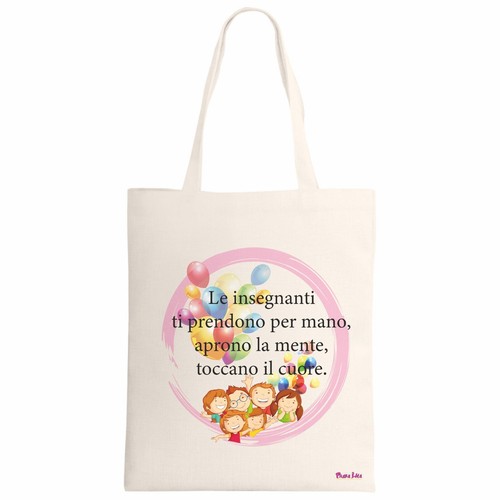 Borsa ecru scritta insegnante - borsa,