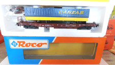 ROCO 1/87 ART.46352 "RARE CARRO PIANALE CON RIMORCHIO DANZAS FS"BOX ORIGINALE