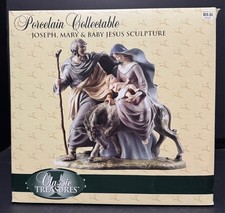 Giuseppe, Maria e Gesù Bambino su Asino Tesori Classici Porcellana Da Collezione