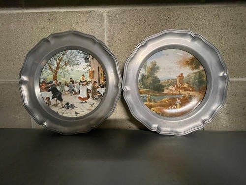 Coppia piatti ceramica con - coppia,