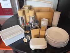 Set PIC-NIC GIO’STYLE BIANCO E BEIGE ANNI ‘70 PER 6 PERSONE