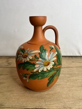 Fiaschetta/Bottiglia Vintage Torquay Terracotta Company con Floreale Verde e Bianco