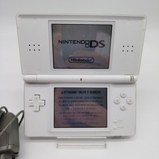 NINTENDO DS Lite CONSOLE + CARICATORE e PENNINO - Bianco Funzionante Ottimo 
