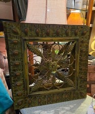 Coppia di arte da parete vintage in metallo verde