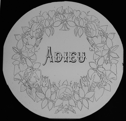 Magic lantern slide - lantern, adieu