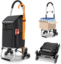 ® Carrello Spesa Pieghevole in Alluminio, Carrello Portaspesa 6 Ruote Con Borsa 