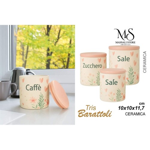 Tris barattoli cuore bc063 - barattoli,