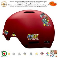 Kit adesivi casco bicicletta sci helmet bike ski sticker bomb DC print pvc crop