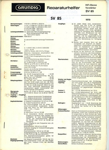 Grundig service manual - grundig, sv85