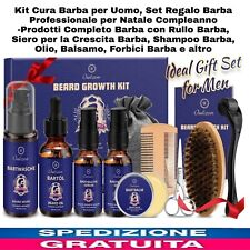 Kit Completo Cura Barba x Uomo,Set Regalo Barba Professionale x Natale Compleann