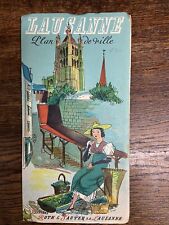 Lausanne Plan de ville- roth e sauter- volantino francese con mappa L19-253^