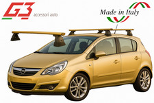 BARRE PORTATUTTO PORTAPACCHI OPEL CORSA D 2006>2014 CON CHIAVI MADE IN ITALY G3