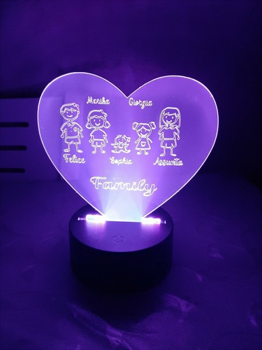 Lampada led con incisione - lampada, a
