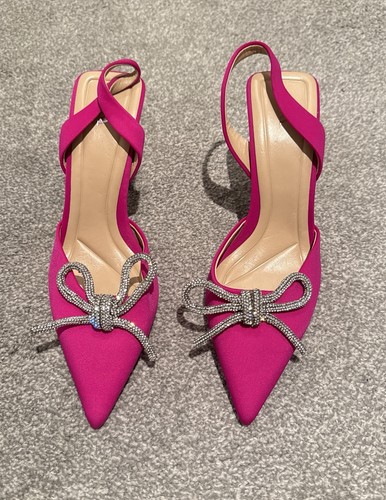 Zara hot pink raso slingback - zara,