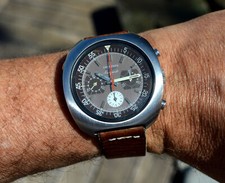 LONGINES CONQUEST 8596-1 CRONOGRAFO VALJOUX 726 ACCIAIO QUADRANTE MARRONE 43MM