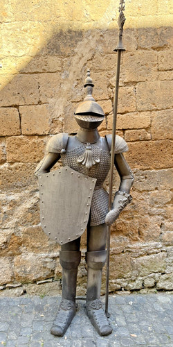 Armatura medioevale con scudo