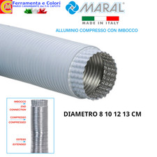 Tubo Alluminio BIANCO Flessibile Estendibile Per Stufa Cappa Cucine Forni ? 8-13